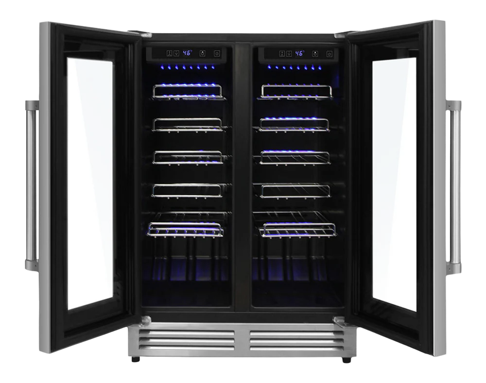 24 Inch Dual Zone French Door Wine Cooler