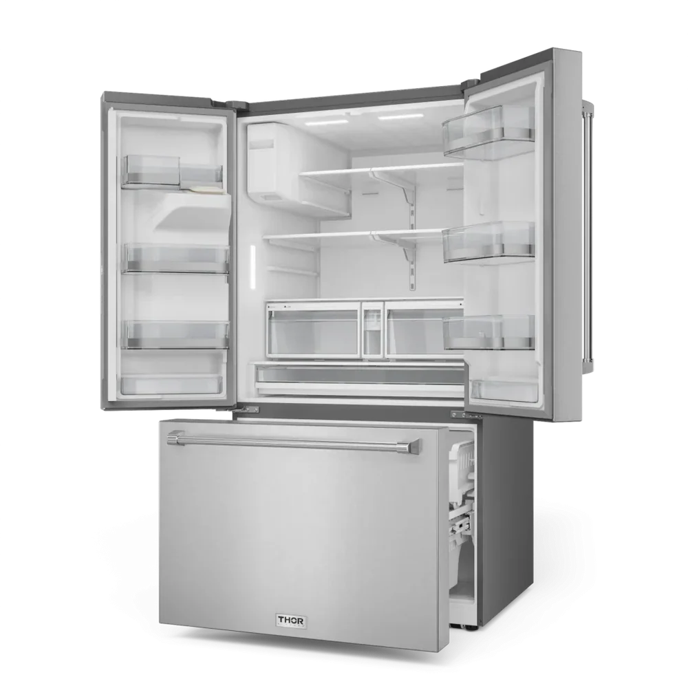 36 Inch French Door Refrigerator with Ice and Water Dispenser (Standard Depth)