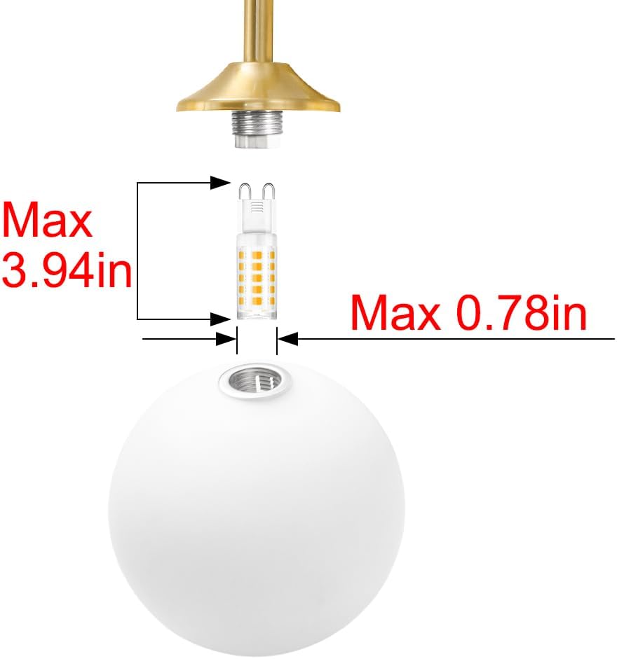 Modern Brushed Brass Bathroom Light Fixtures, Elegant Gold 4-Lights Vanity Light Fixtures, Milky White Globe Glass Shade Vanity Light over Mirror, Wall Sconces for Bathroom Dressing Table Bedroom