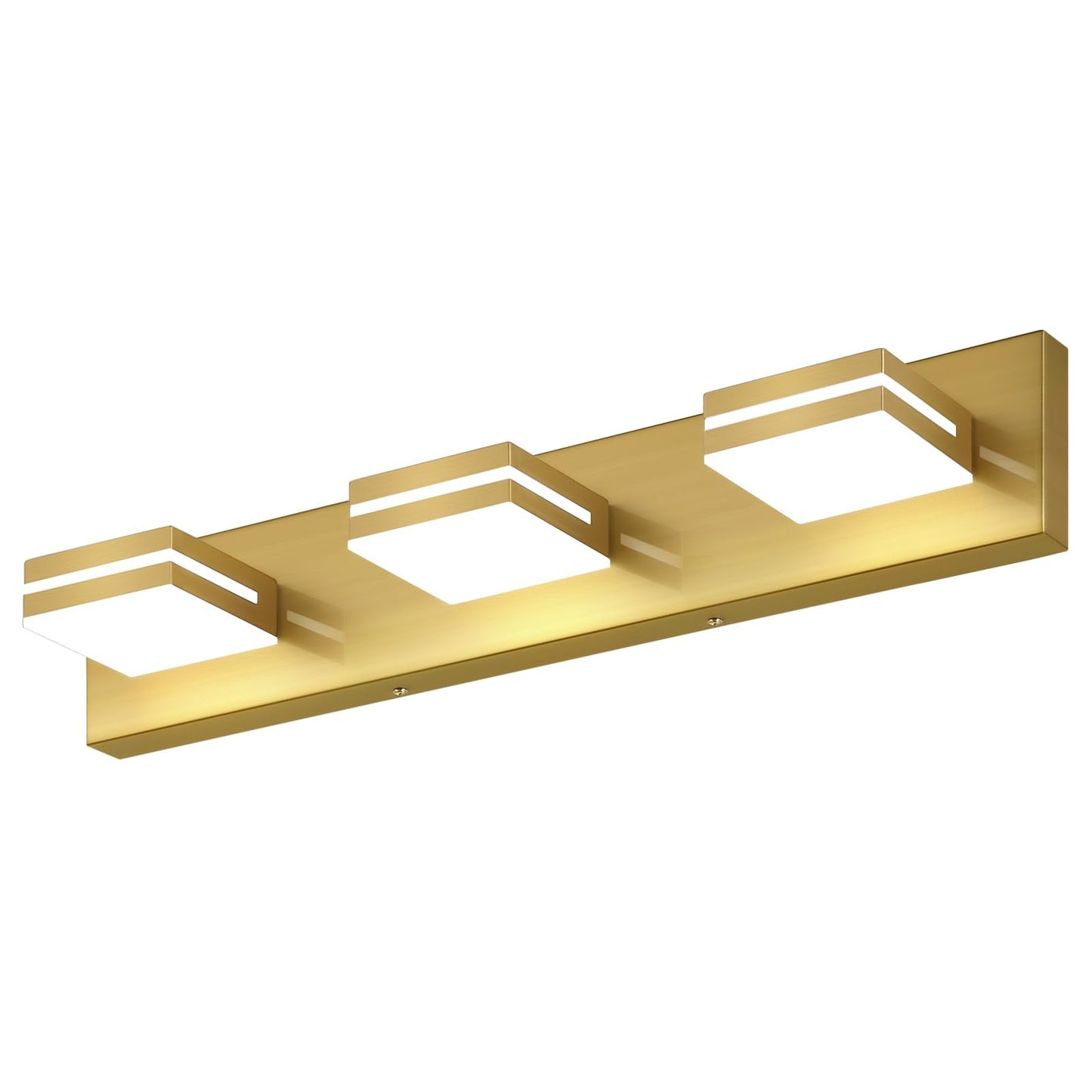 LED Modern Bathroom Vanity Light Fixtures (3-Light, 24-Inch), Matte Black Modern Acrylic Bathroom Wall Lighting Fixtures Over Mirror (Cool White 6000K)