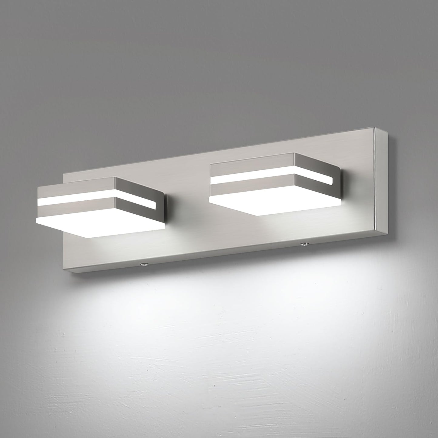 LED Modern Bathroom Vanity Light Fixtures (3-Light, 24-Inch), Matte Black Modern Acrylic Bathroom Wall Lighting Fixtures Over Mirror (Cool White 6000K)