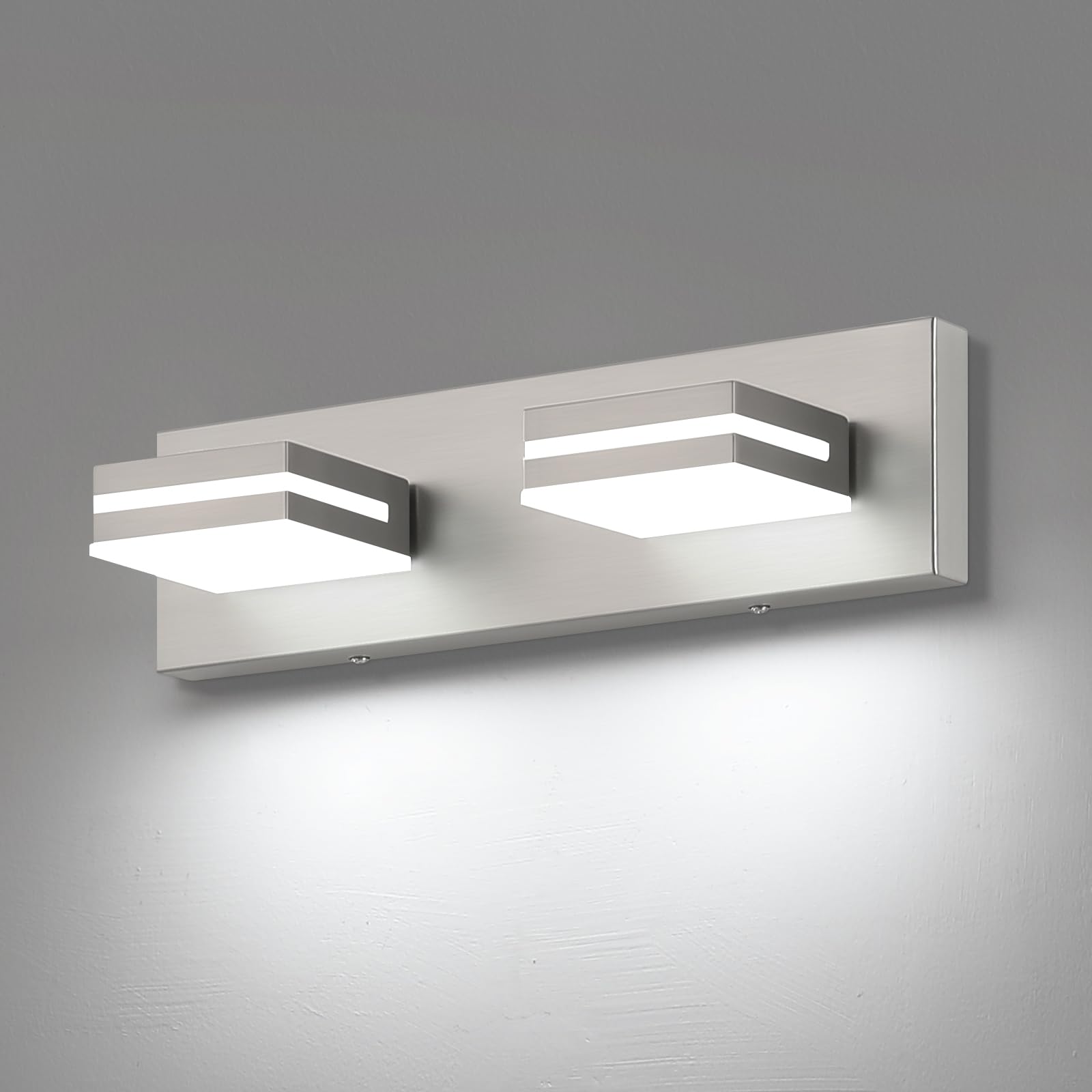 LED Modern Bathroom Vanity Light Fixtures (3-Light, 24-Inch), Matte Black Modern Acrylic Bathroom Wall Lighting Fixtures Over Mirror (Cool White 6000K)