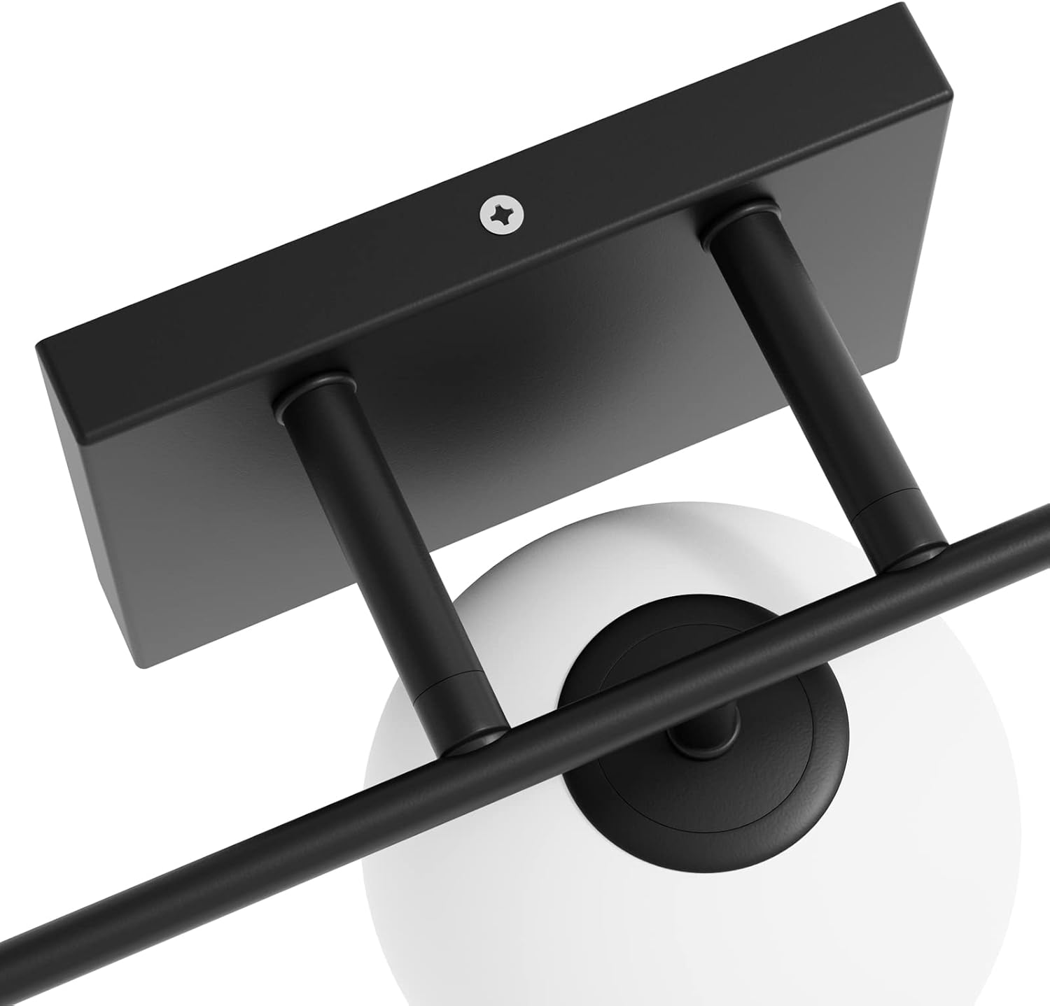 Tipace Mid Century Modern Bathroom Vanity Lights Fixtures 3-Light Black Milk White Globe Glass Industrial Vanity Lighting Over Mirror (Exclude Bulb)