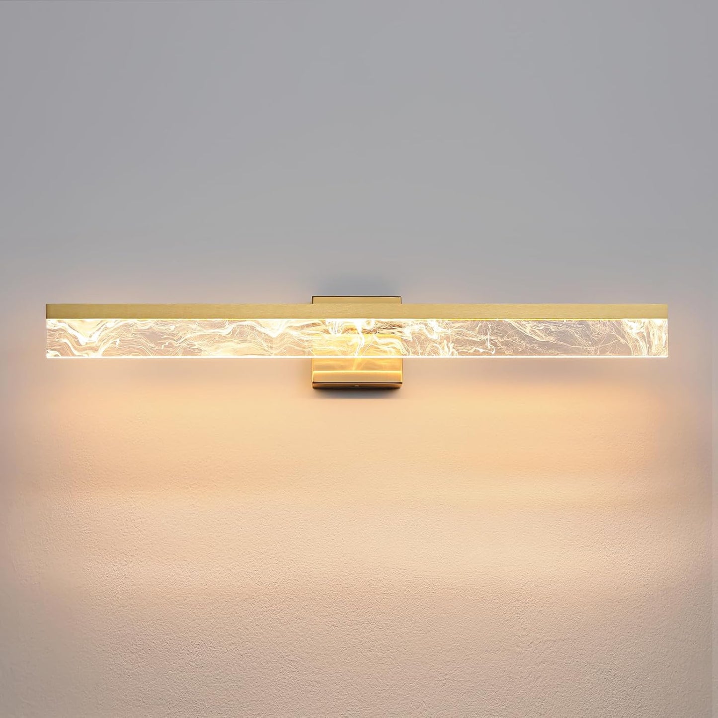 Gold Bathroom Fixtures, 32 Inch Modern Vanity Lights for Bathroom, 24W Dimmable Bathroom Fixtures Over Mirror, Led Vanity Light Bar for Bathroom,