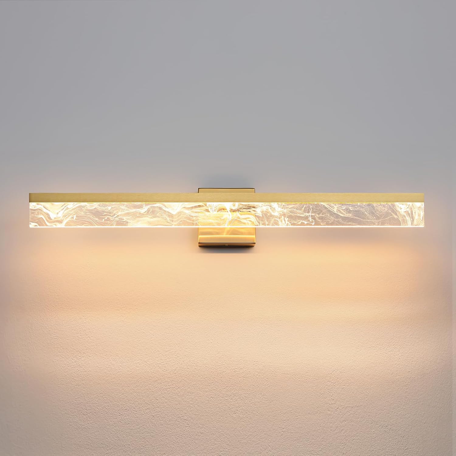 Gold Bathroom Fixtures, 32 Inch Modern Vanity Lights for Bathroom, 24W Dimmable Bathroom Fixtures Over Mirror, Led Vanity Light Bar for Bathroom,