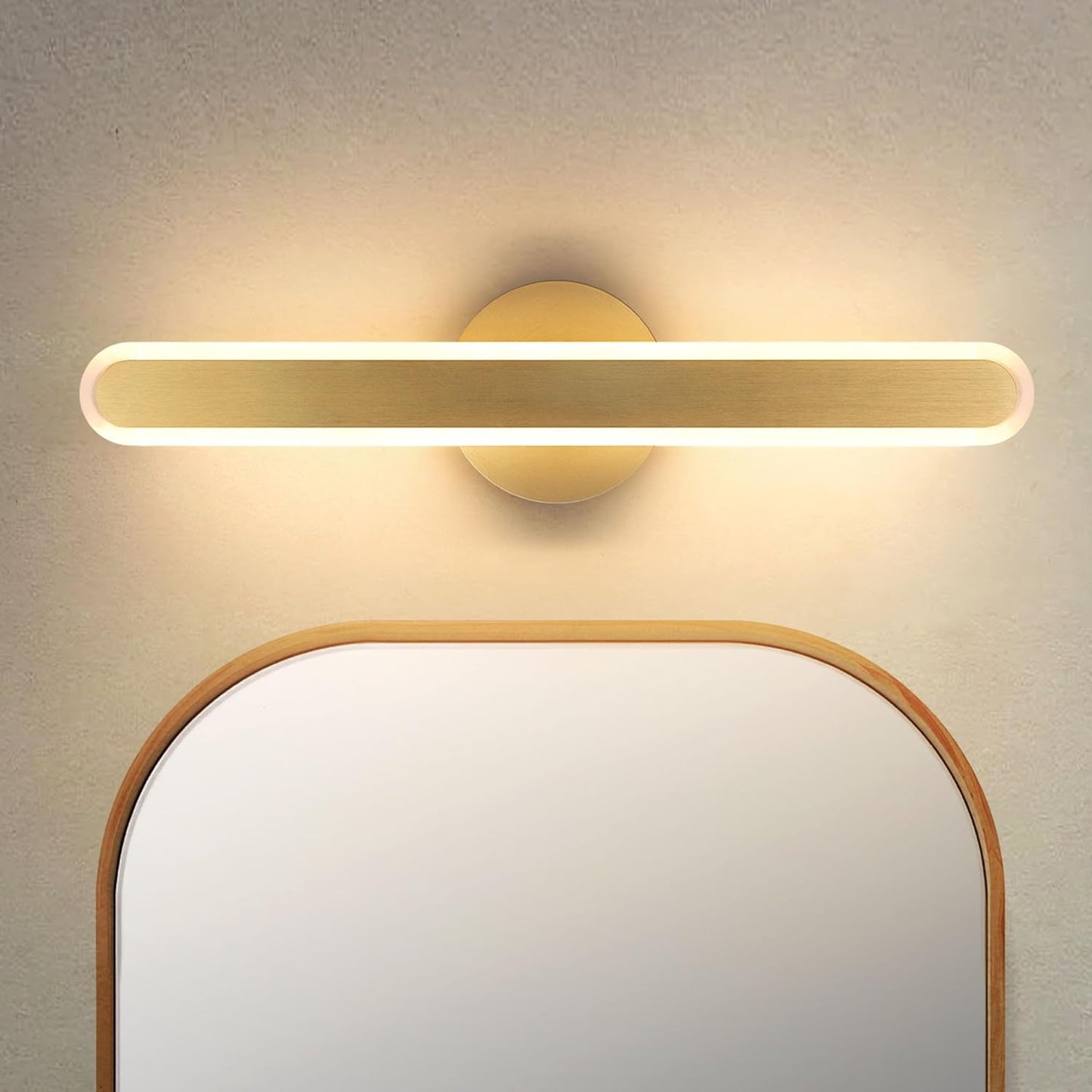 Tubicen Gold Bathroom Vanity Light Wall Light Fixture Over Mirror 10W LED Dimmable Modern Bathroom Sconce 21.6in Linear Wall Lights 3000K