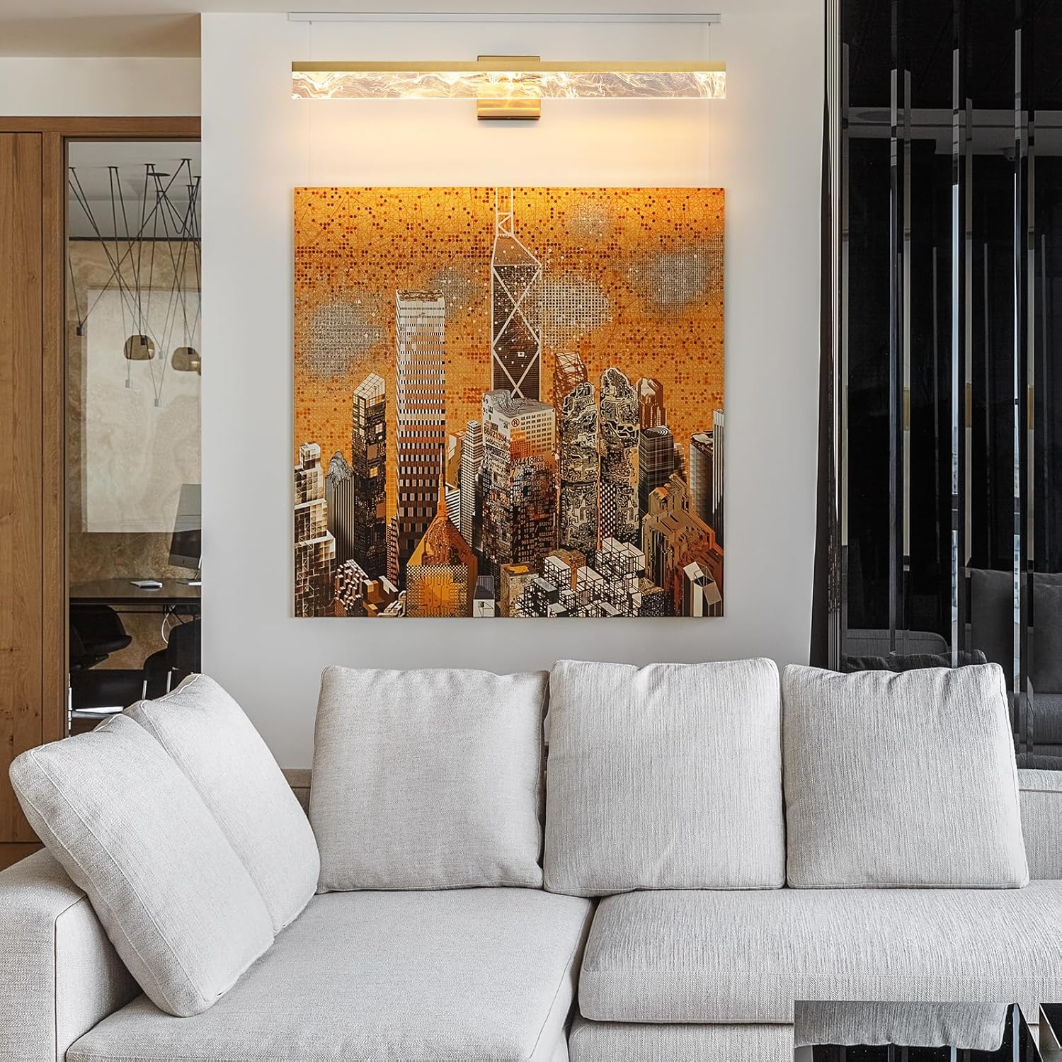 Gold Bathroom Fixtures, 32 Inch Modern Vanity Lights for Bathroom, 24W Dimmable Bathroom Fixtures Over Mirror, Led Vanity Light Bar for Bathroom,